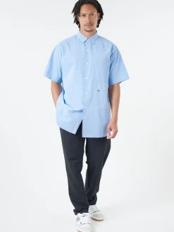 Nanamica - Regular Collar Wind S/S Shirt in Sax