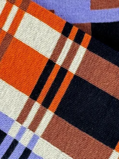 2nd PALETTE - Sunset Block Sock in Orange and Black