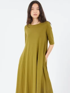 Neirami - B107 Flared Dress in Cactus Green