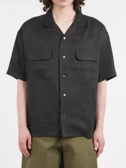 Nigel Cabourn - Open Collar Shirt in Charcoal