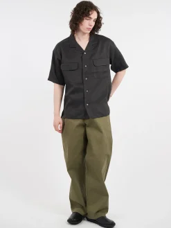 Nigel Cabourn - Open Collar Shirt in Charcoal