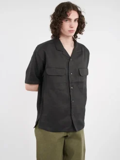 Nigel Cabourn - Open Collar Shirt in Charcoal