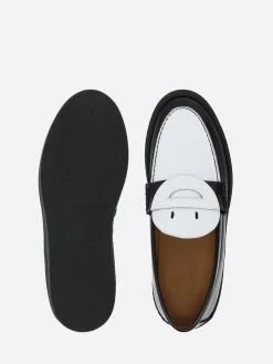 Norman Wakabayashi - Ford Loafers in Nero and Bianco
