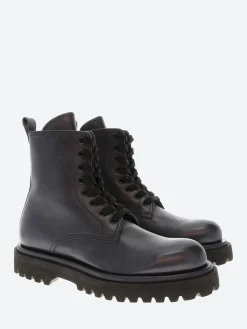Officine Creative - Wisal 008 Combat Boots in Blue Marine Buttero