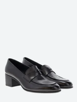 Pantanetti - 16020E Heeled Loafer in Nero Shiver