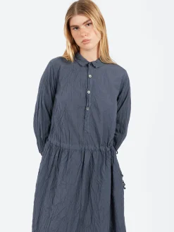 Pas de Calais - Classic Crinkle Dress in Charcoal