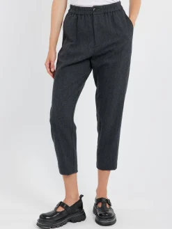 Pas de Calais - Flannel Taper Pants in Charcoal