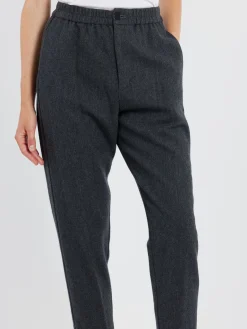 Pas de Calais - Flannel Taper Pants in Charcoal