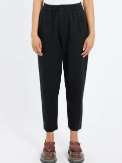 Pas de Calais - Flannel Taper Pants in Black