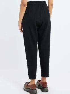 Pas de Calais - Flannel Taper Pants in Black