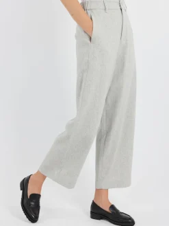 Pas de Calais - Flannel Wide Pants in Grey