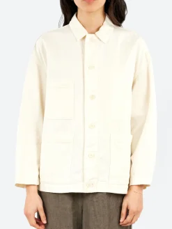 Pas de Calais - Satin Coverall Jacket in Ivory