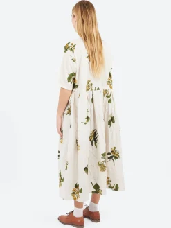 Pas de Calais - Summer Botanical Print Dress in Ivory