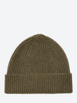 Paul Smith - Cashmere-Blend Ribbed Beanie Hat in Khaki