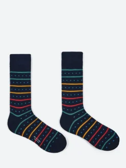Paul Smith - Iago Spot Stripe Sock in Blue