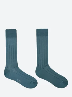 Paul Smith - Mercerised Cotton-Blend Ribbed Socks in Green