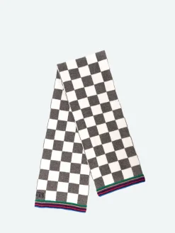 Paul Smith - Monochrome Check Wool Scarf in Slate