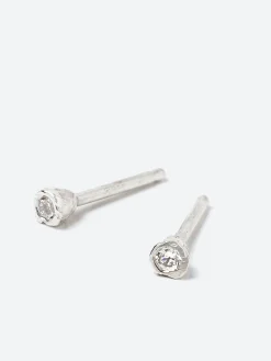 Pearls Before Swine - Diamond Stud Earrings in Silver and White Diamond