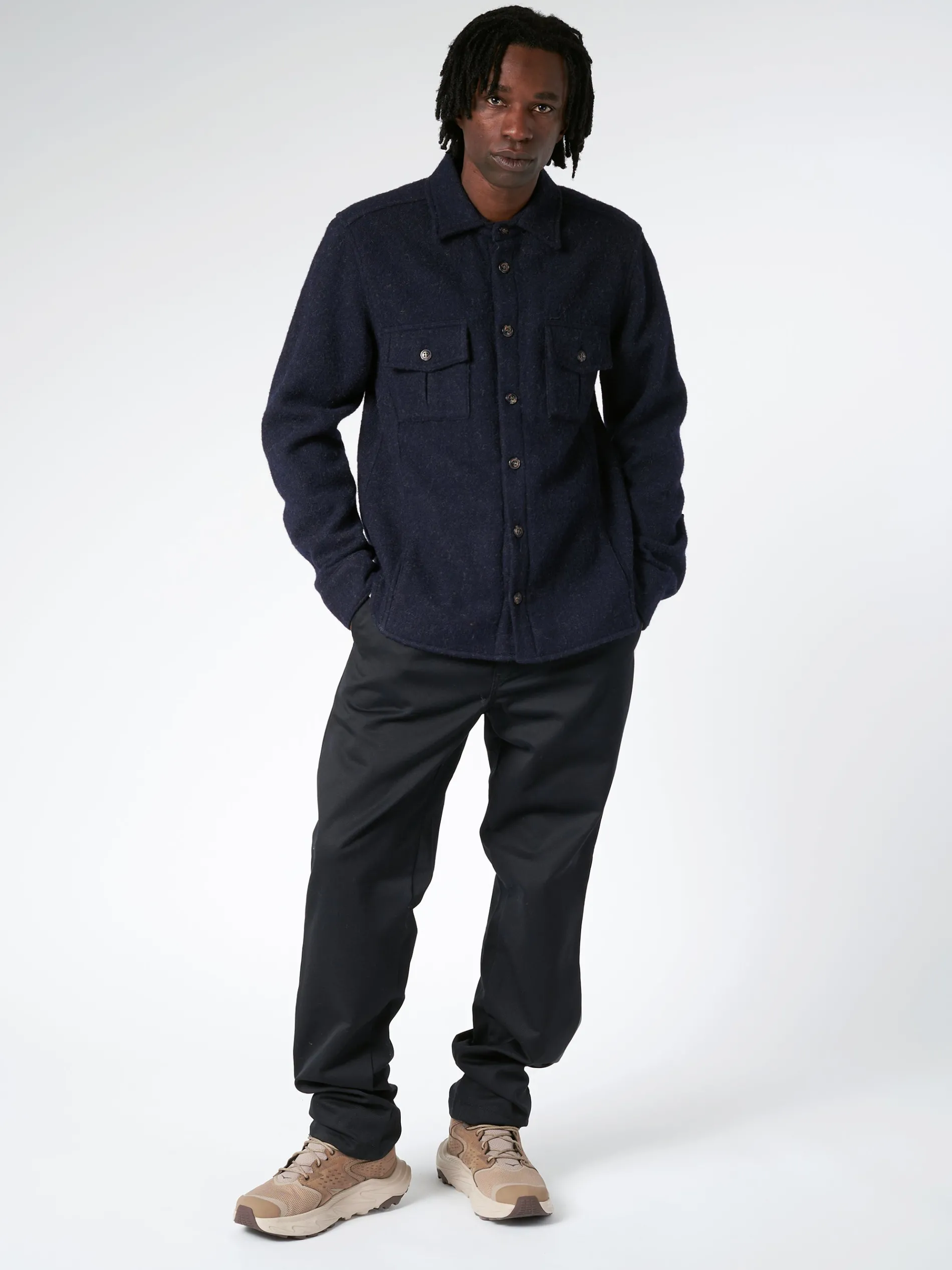 Peregrine - Dexter Overshirt in Navy