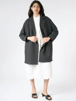 Pomandere - Double-Breasted Coat in Anthracite