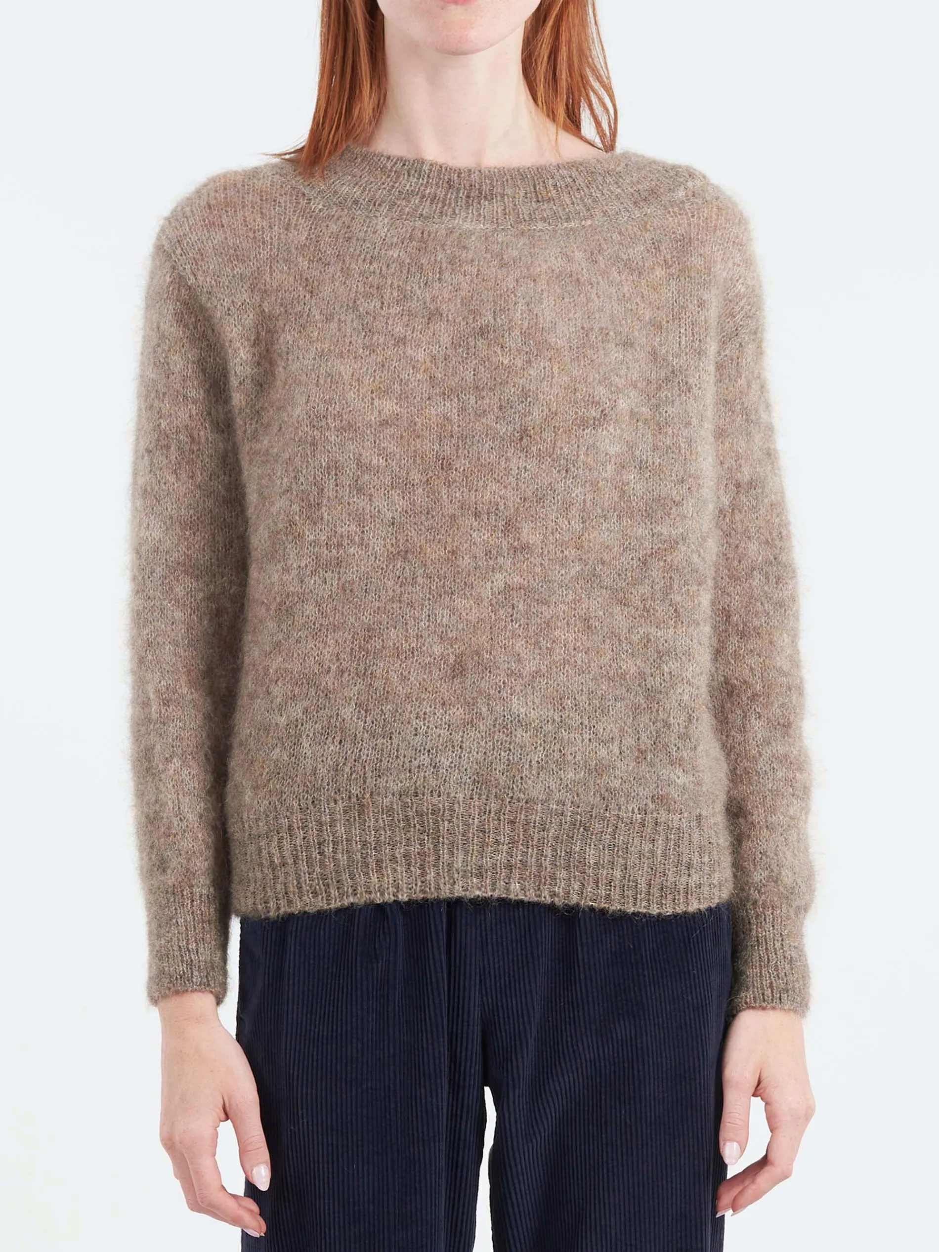 Pomandere - Mohair Crewneck Sweater in Dove Grey