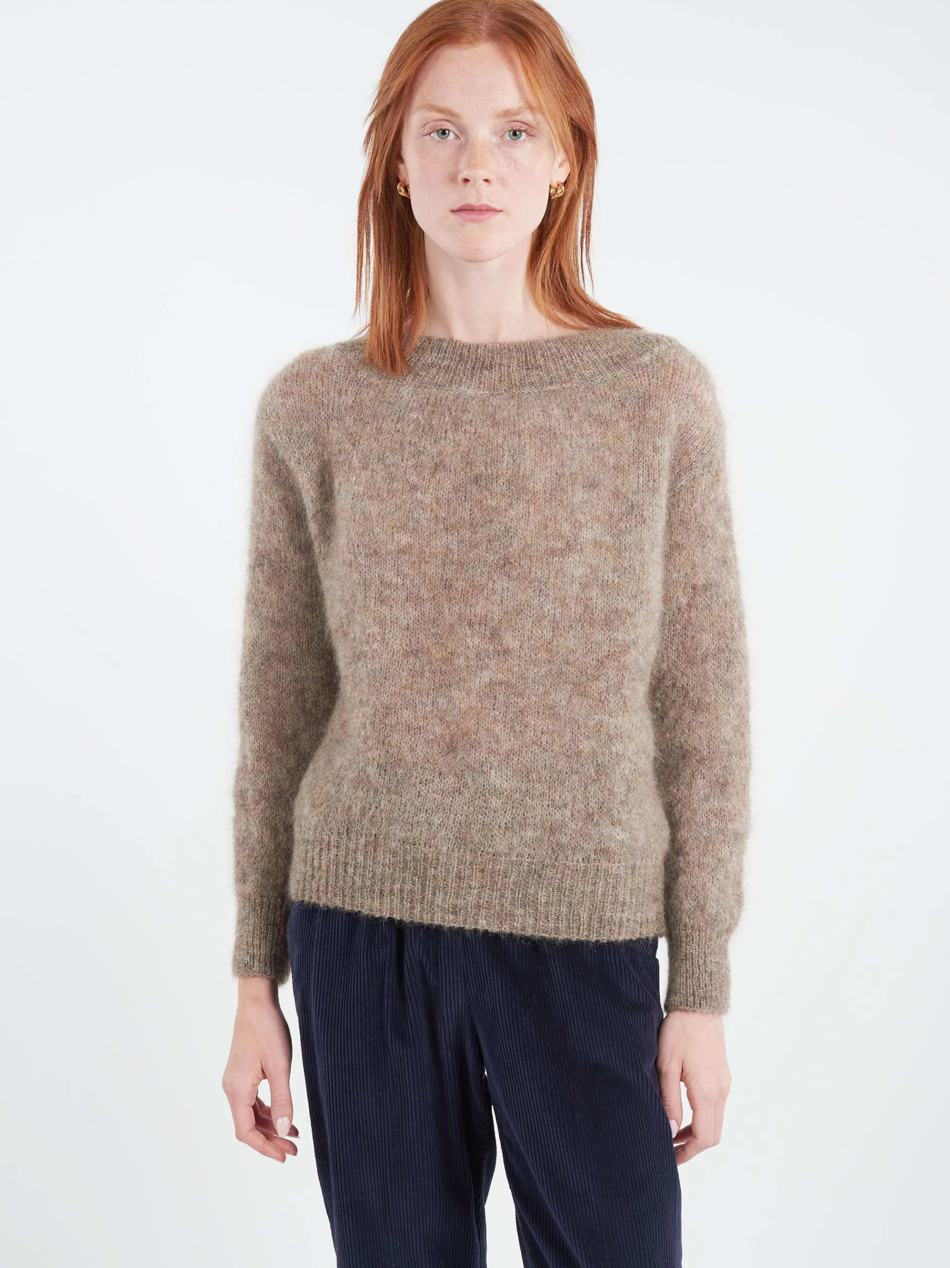Pomandere - Mohair Crewneck Sweater in Dove Grey