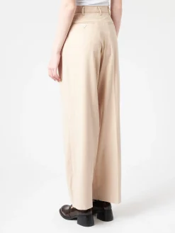 Pomandere - Pleated Trousers in Burro and Champagne