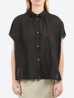 Pomandere - Short Sleeve Button-Up in Black