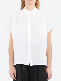 Pomandere - Short Sleeve Button-Up in Optical White