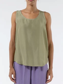 Pomandere - Silk Tank Top in Olive