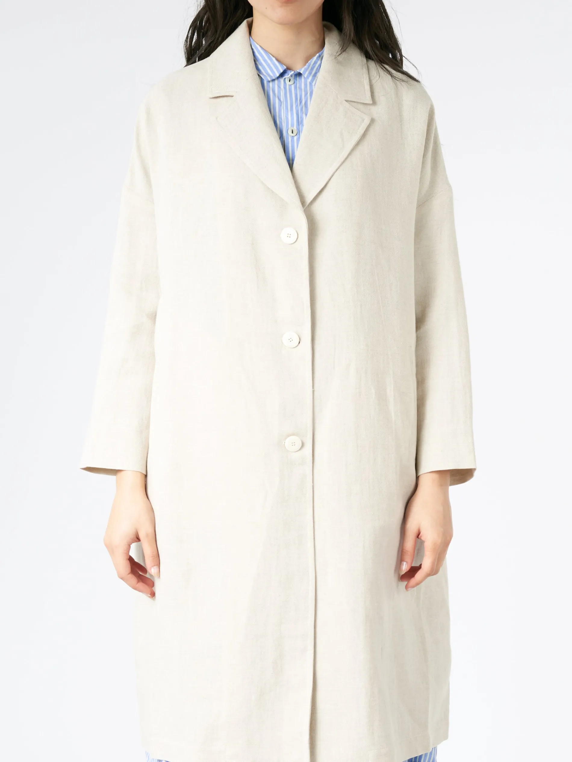 Pomandere - Single-Breasted Coat in Pearl