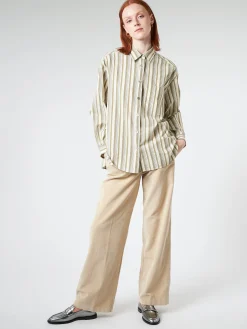 Pomandere - Stripe Shirt in Khaki