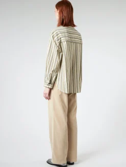Pomandere - Stripe Shirt in Khaki