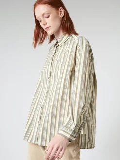 Pomandere - Stripe Shirt in Khaki