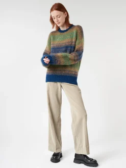 Pomandere - Striped Crewneck Sweater in Mint