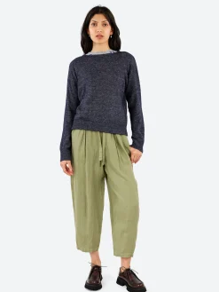 Pomandere - Striped Crewneck in Night Blue