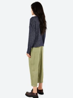 Pomandere - Striped Crewneck in Night Blue