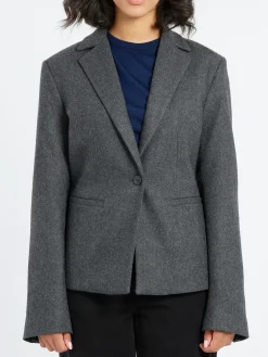 Pomandere - Wool-Blend Flannel Jacket in Anthracite