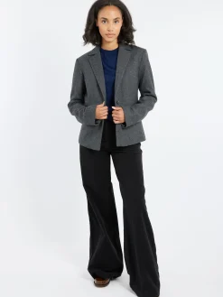 Pomandere - Wool-Blend Flannel Jacket in Anthracite