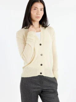 Pomandère - Alpaca Cardigan in Pale Yellow