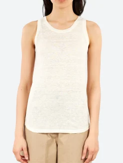 Pomandère - Linen Jersey Tank Top in Butter