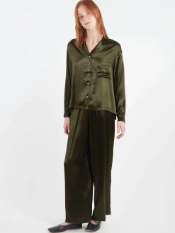 Pomandère - Viscose Blouse in Khaki