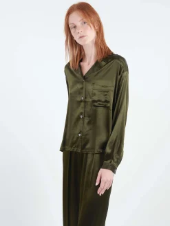 Pomandère - Viscose Blouse in Khaki