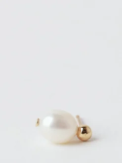 Poppy Finch - Petite Oval Pearl Studs