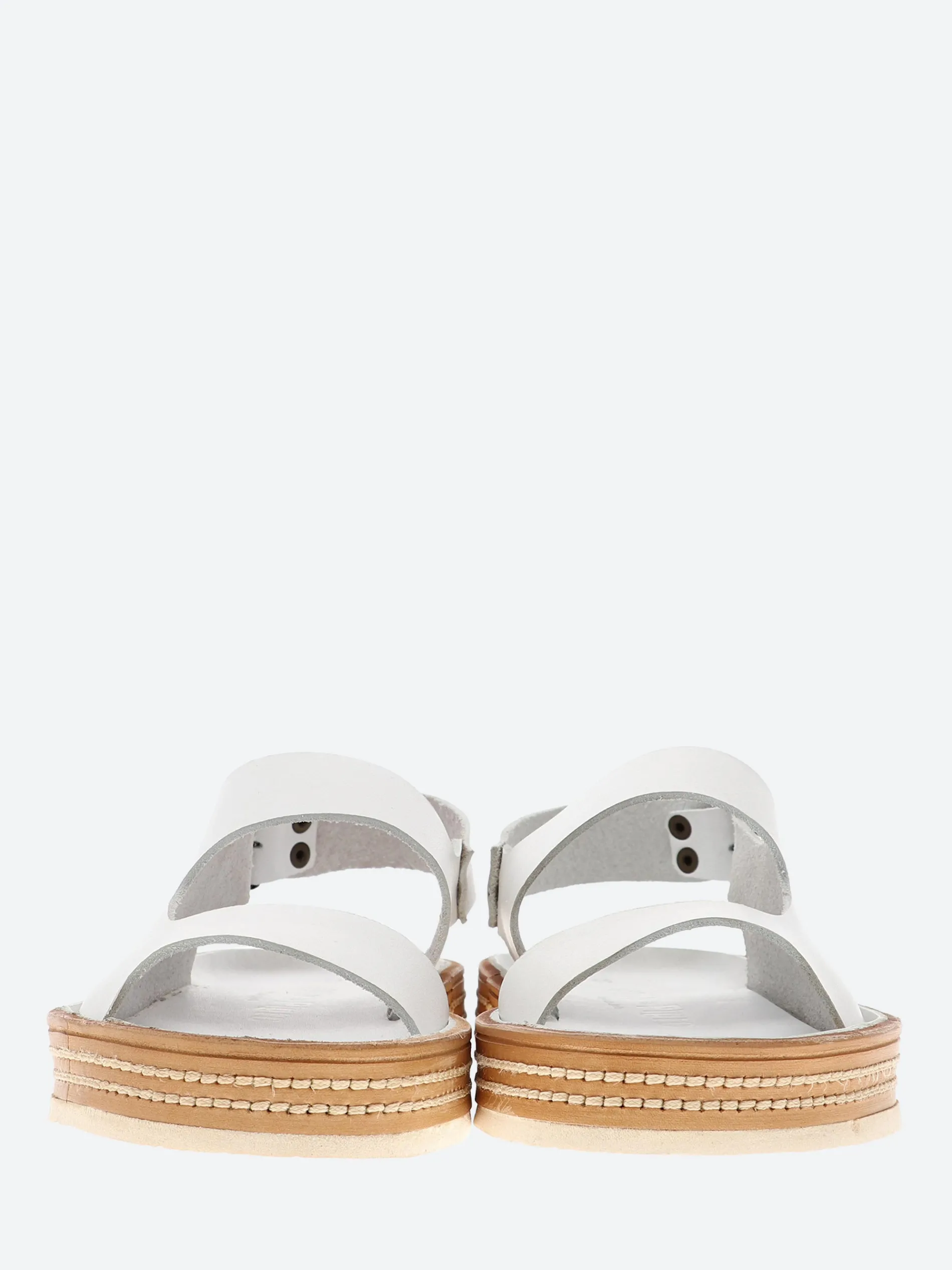 Punto Pigro - Alpha 3 Two Strap Sandal in Bianca Vacchetta