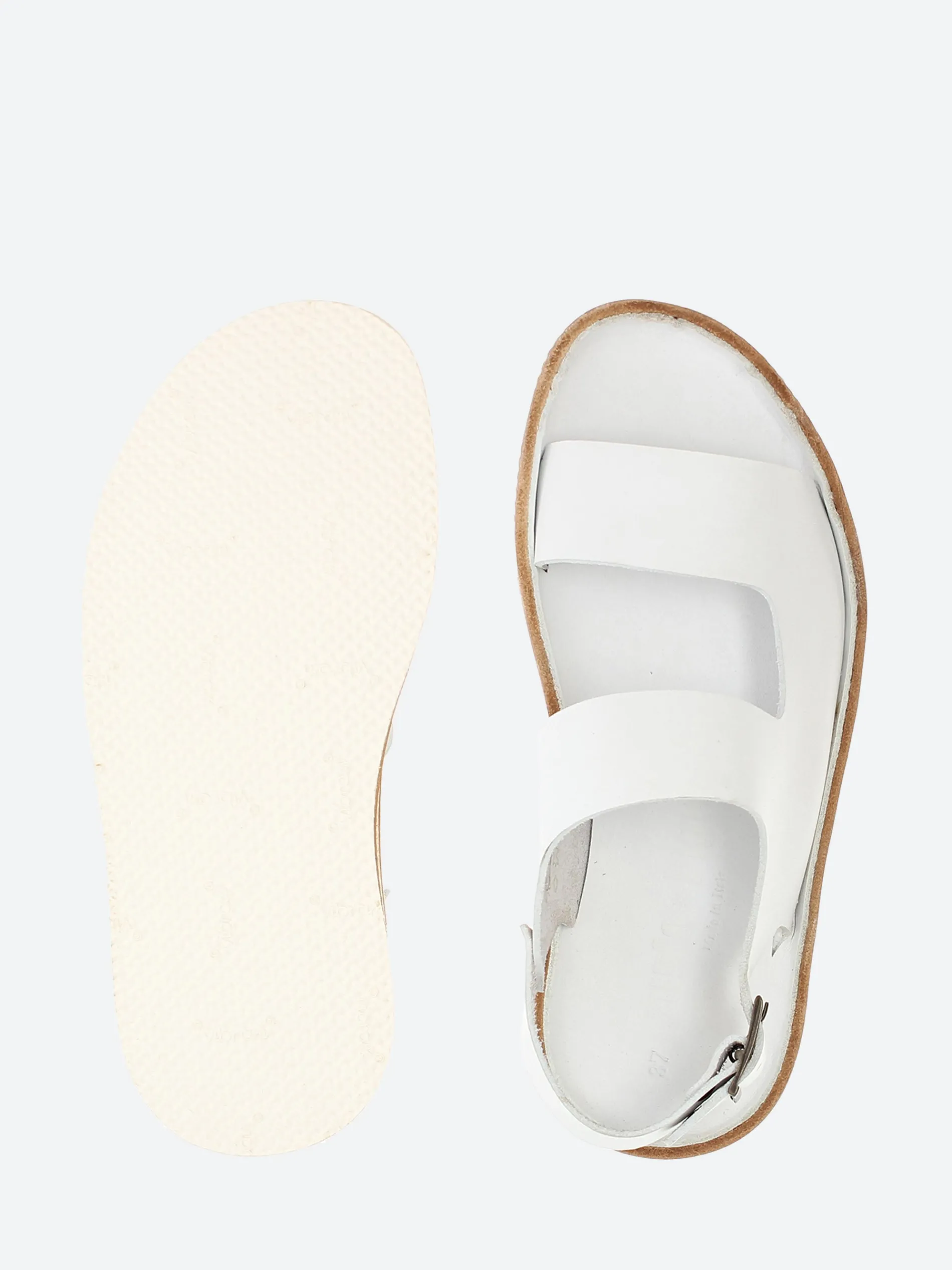 Punto Pigro - Alpha 3 Two Strap Sandal in Bianca Vacchetta