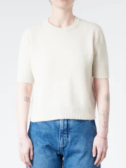 Roberto Collina - Crop Crewneck in Meringa (White)