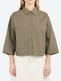 Roberto Collina - Cropped Shirt in Militare