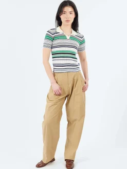 Roberto Collina - Multi-Striped Polo in Smeraldo