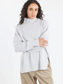 Roberto Collina - Open Sides Turtleneck in Perla